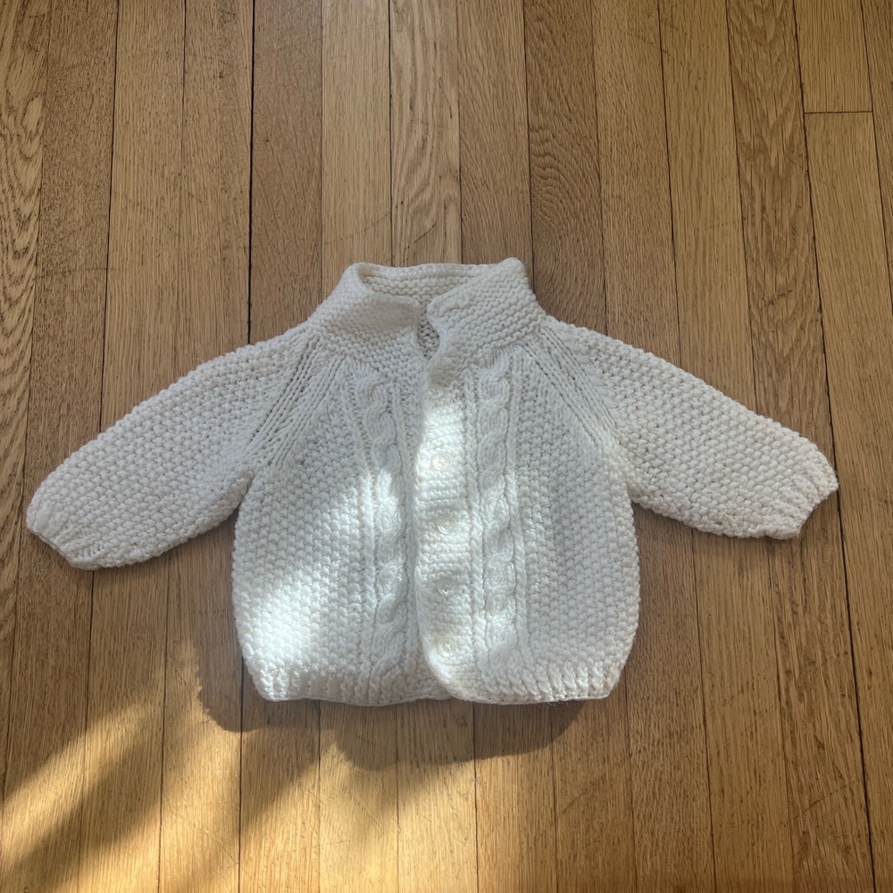 Hand Knit Baby Cardigan Sweater